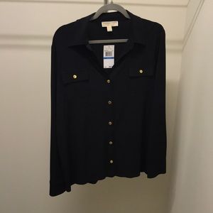 Michael Kors Navy Button Down